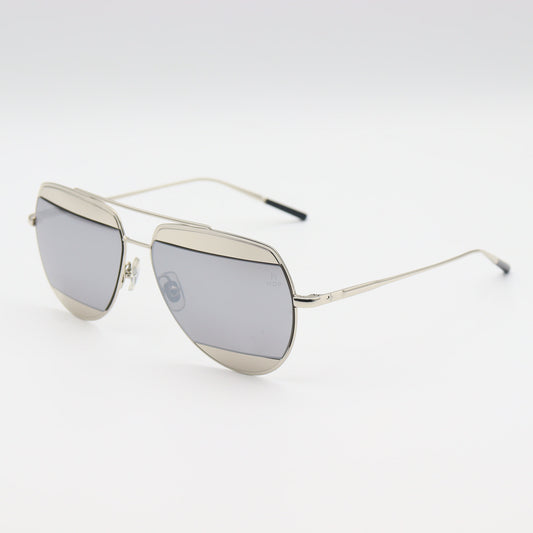 Silver - Double Bridge - Aviator - Reflective Mirror Lens - Sunglasses - CHASHMAY KHAS®
