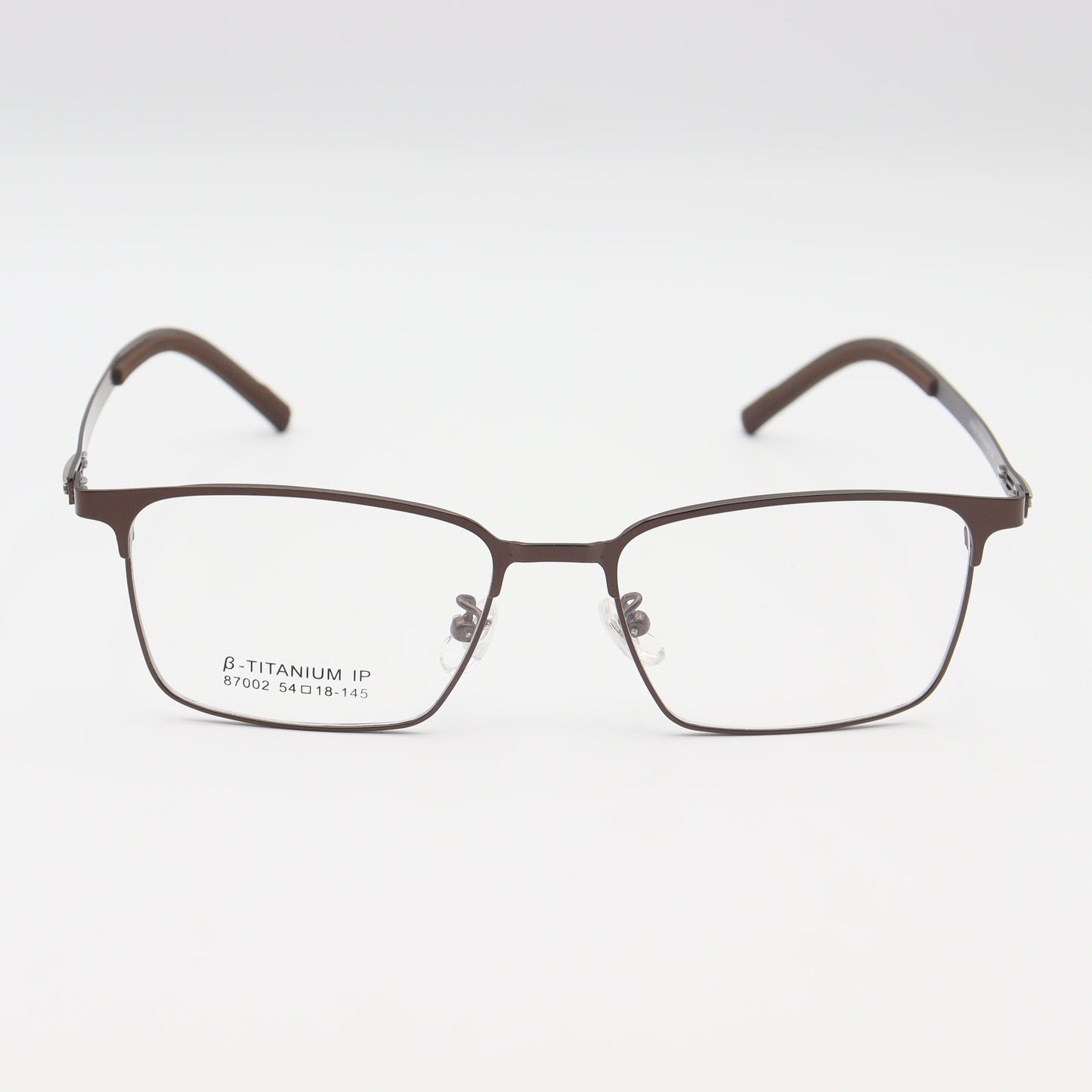 Brown β-Titanium square eyeglasses by CHASHMAY KHAS® featuring ultra-lightweight design and modern style.