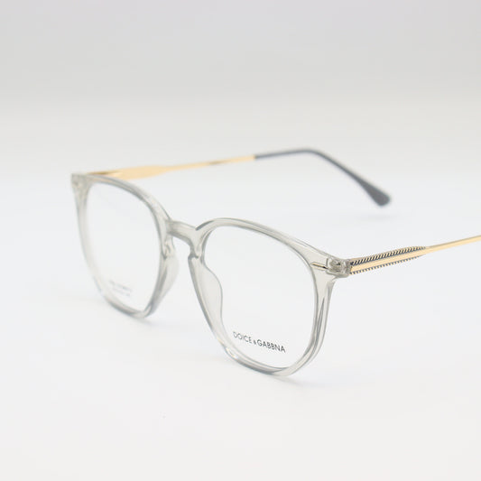 Chashmay Khas® Dolce & Gabbana transparent grey cat-eye eyeglasses with lightweight TR90 frames, stylish and elegant visual design.
