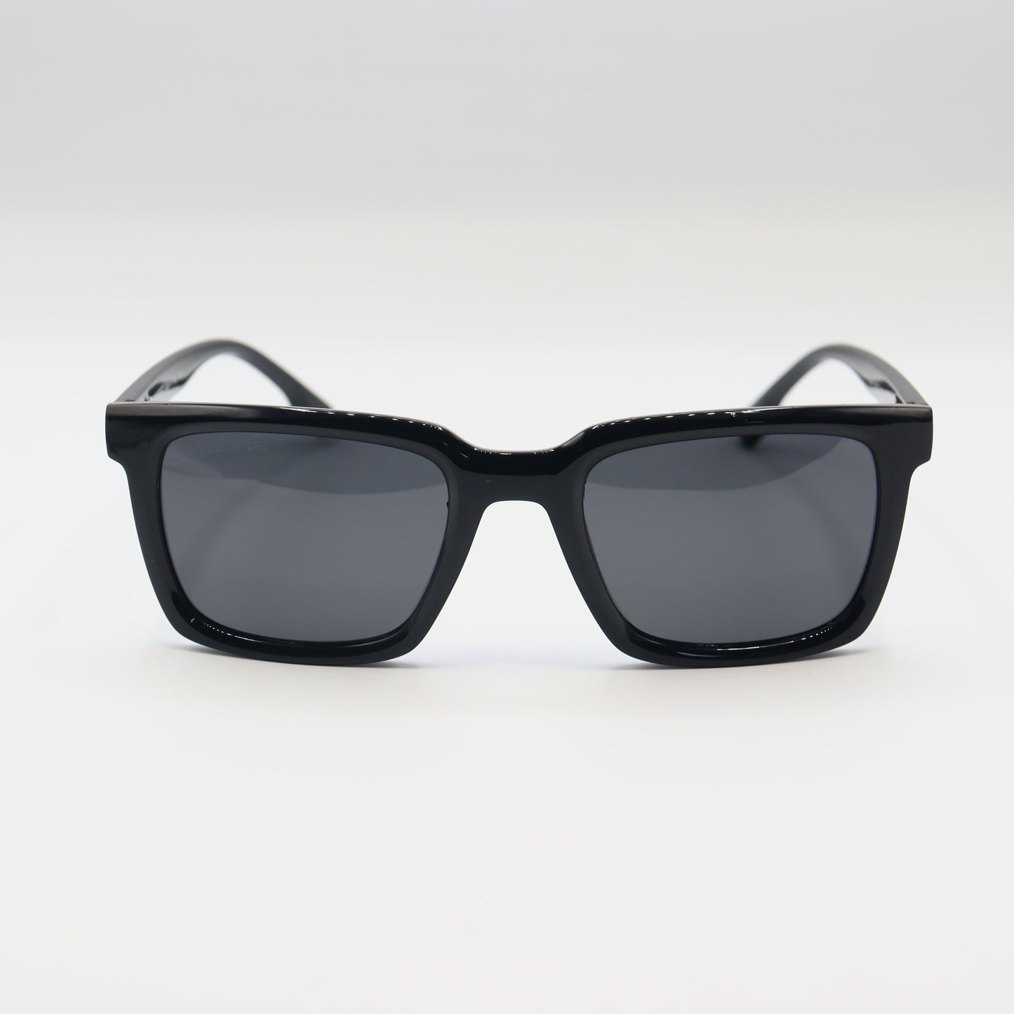Black Lacoste square sunglasses with lightweight frame and polarized lenses, designed by CHASHMAY KHAS®.