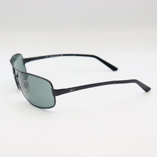 Chashmay Khas rectangular wraparound sunglasses with black frames and dark lenses, stylish and protective eyewear.