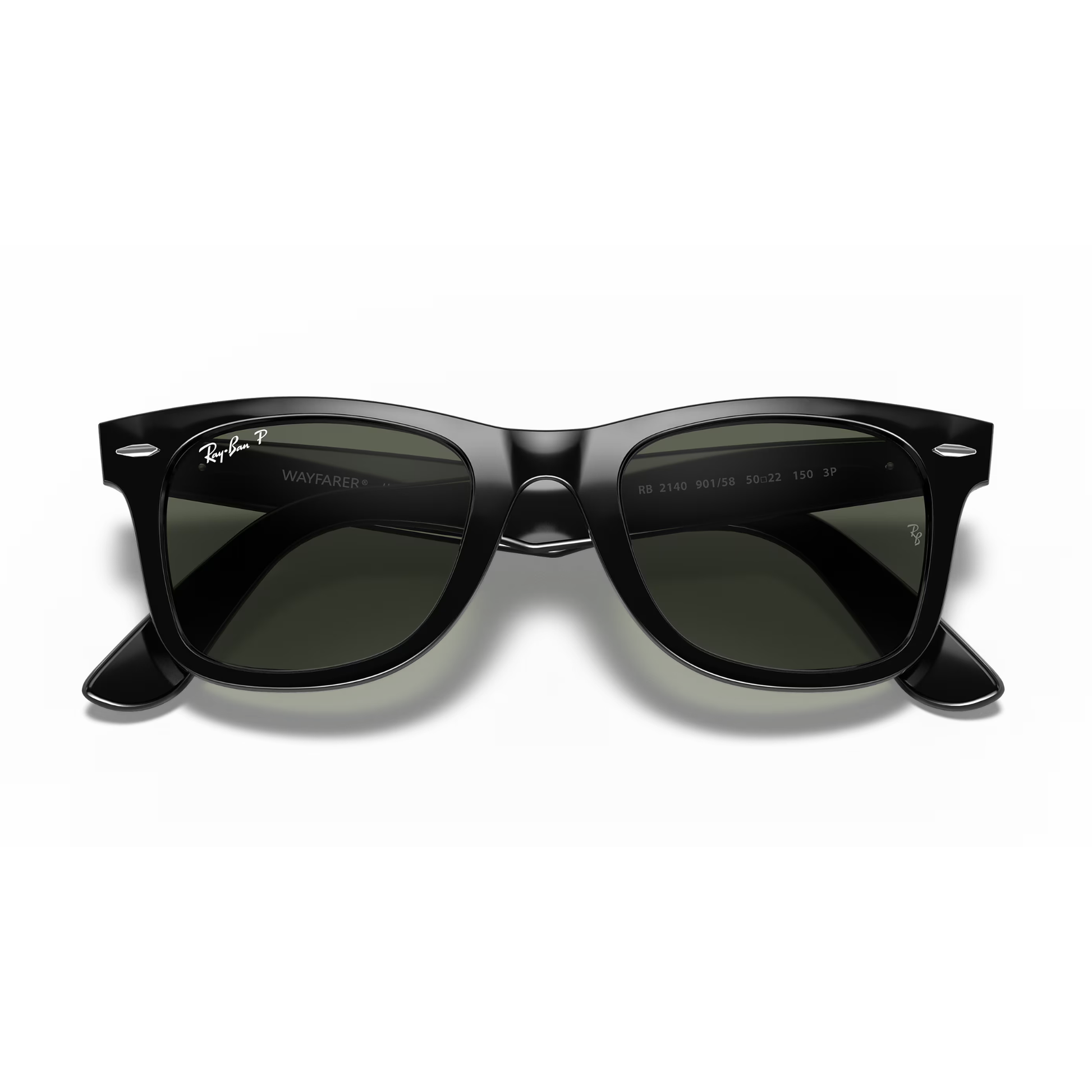 Chashmay Khas RayBan RB2140 Wayfarer Classic polarized sunglasses with green lenses and black frame, stylish and protective eyewear