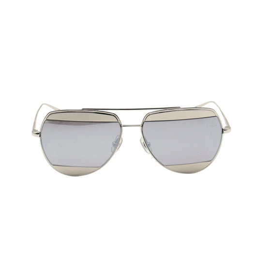 Silver - Double Bridge - Aviator - Reflective Mirror Lens - Sunglasses - CHASHMAY KHAS®