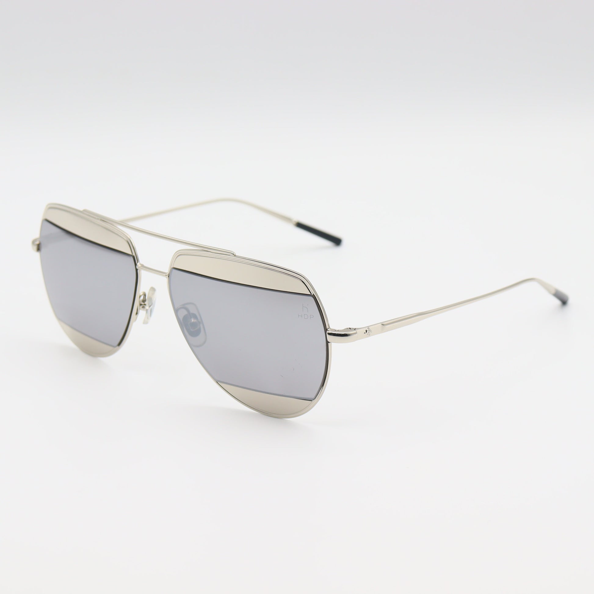 Silver - Double Bridge - Aviator - Reflective Mirror Lens - Sunglasses - CHASHMAY KHAS®