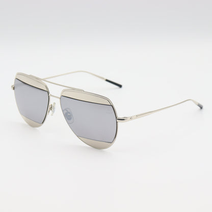 Silver - Double Bridge - Aviator - Reflective Mirror Lens - Sunglasses - CHASHMAY KHAS®