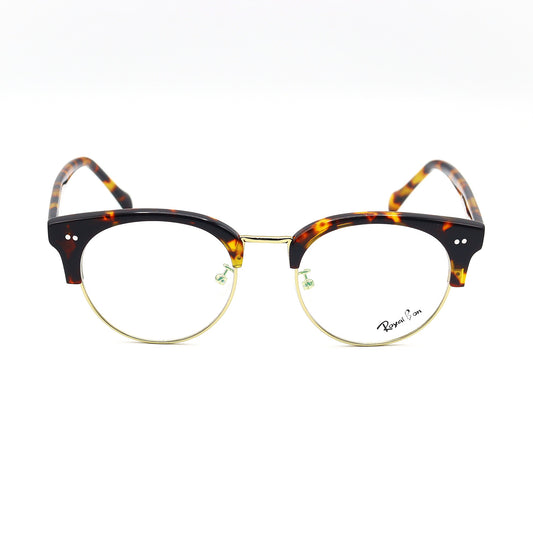 Round tortoiseshell eyeglasses by CHASHMAY KHAS® with classic design and metal temples, stylish spectacles for everyday wear.