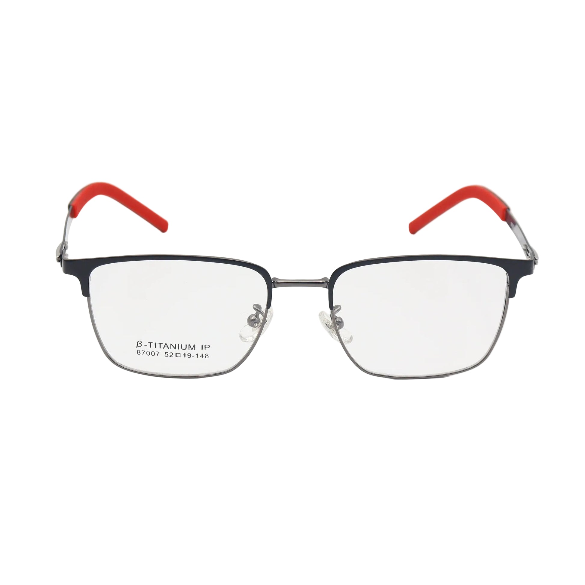 Brown β-Titanium square eyeglasses by CHASHMAY KHAS® with ultra-lightweight frame and sleek design.