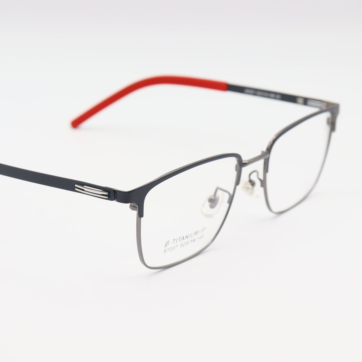 Brown β-Titanium square eyeglasses by CHASHMAY KHAS® featuring ultra-lightweight design and sleek frame.