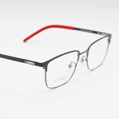 Brown β-Titanium square eyeglasses by CHASHMAY KHAS® featuring ultra-lightweight design and sleek frame.