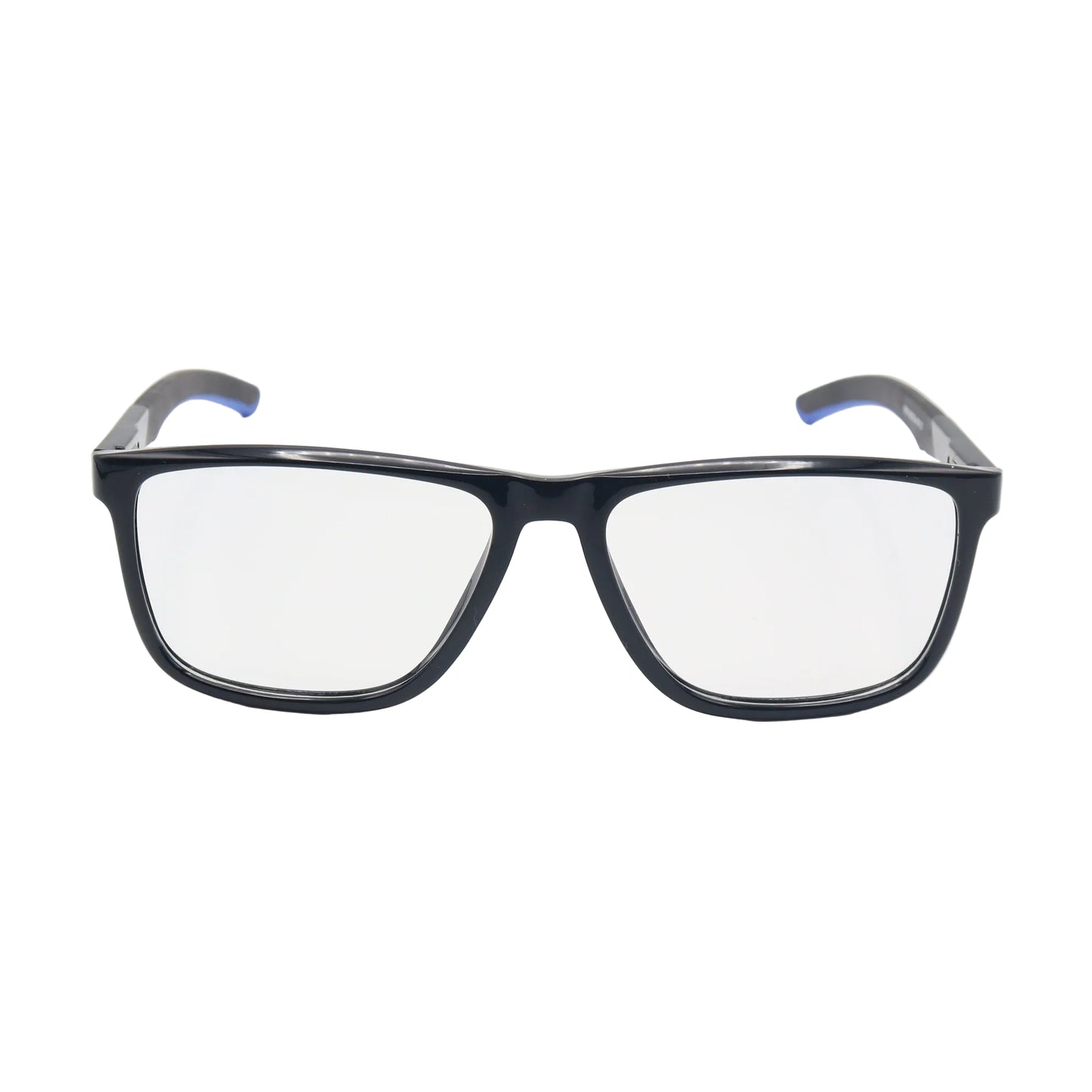Black square wraparound unisex spectacles by CHASHMAY KHAS® with lightweight frame, showcasing stylish and comfortable eyewear.