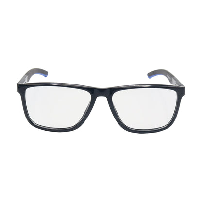 Black square wraparound unisex spectacles by CHASHMAY KHAS® with lightweight frame, showcasing stylish and comfortable eyewear.