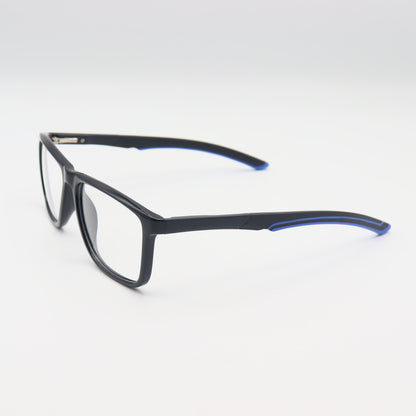 Black square wraparound eyeglasses by CHASHMAY KHAS®, lightweight unisex spectacles with a modern design.