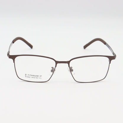 Brown β-Titanium square eyeglasses by CHASHMAY KHAS® featuring ultra-lightweight design and modern style.