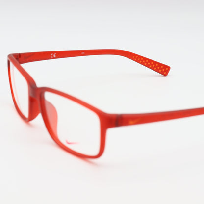 Red Nike Square lightweight sports eyeglasses from CHASHMAY KHAS® with a sleek, modern frame design.