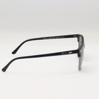 Chashmay Khas RayBan RB3016 Clubmaster sunglasses with black and gold frame, showing front view with tinted lenses.