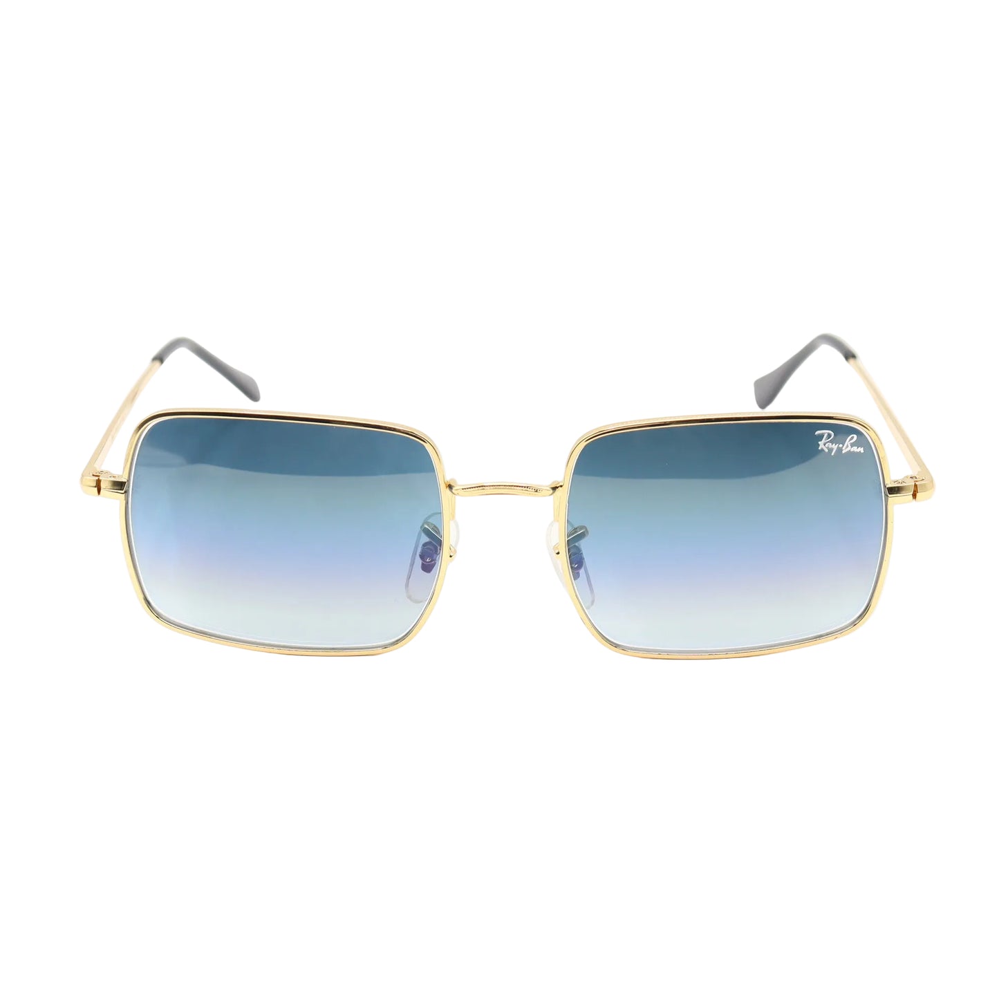 Chashmay Khas RayBan RB1971 premium gold rectangular sunglasses with dark tinted lenses and sleek metal frame.