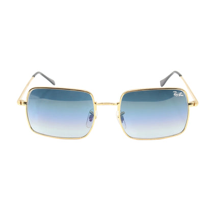 Chashmay Khas RayBan RB1971 premium gold rectangular sunglasses with dark tinted lenses and sleek metal frame.