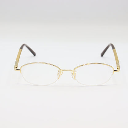 Montblanc oval halfrim luxury unisex eyeglasses by CHASHMAY KHAS® with sleek metal frames and clear lenses.