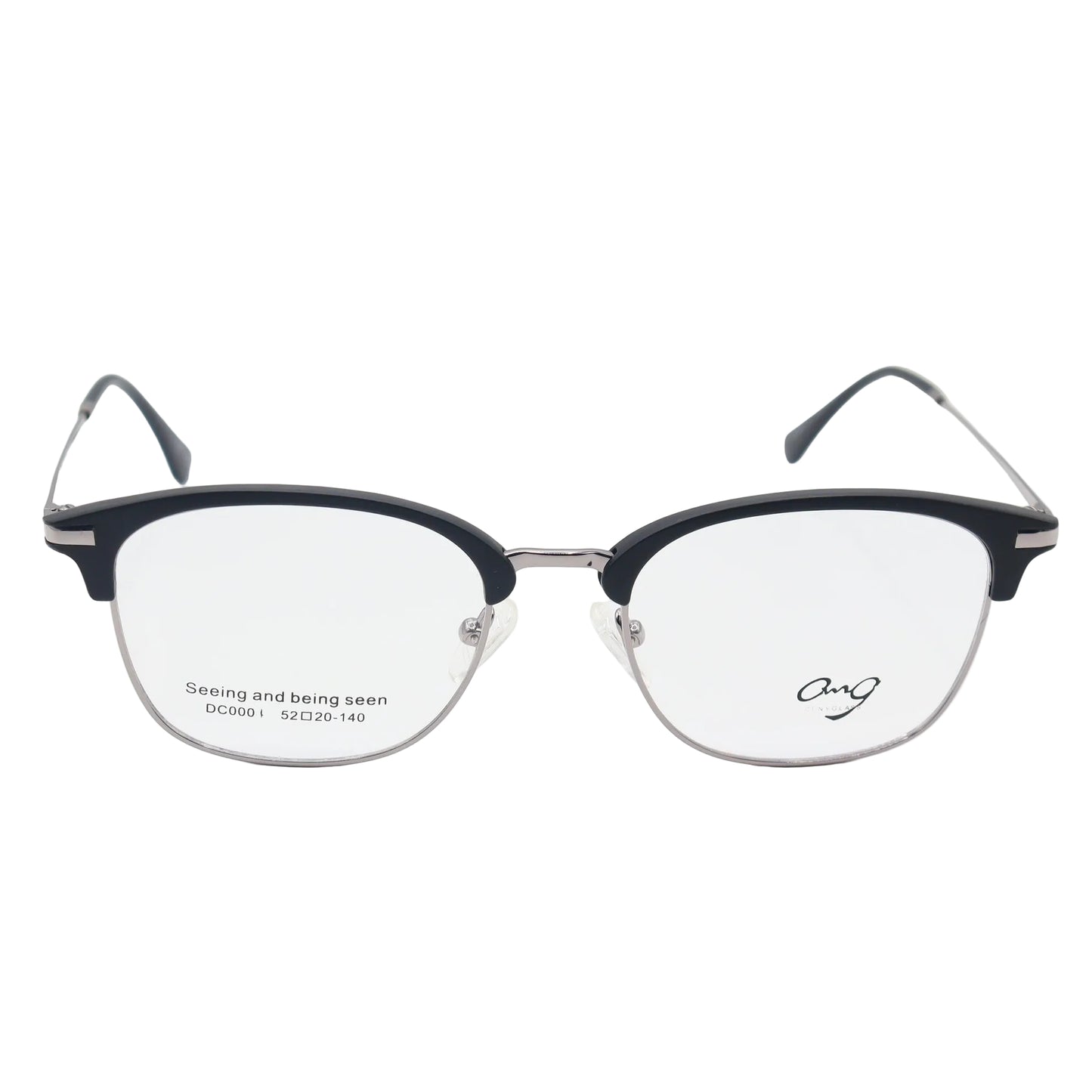 Black and silver oval eyeglasses by CHASHMAY KHAS® with sleek frames, designed for clear vision and stylish appearance.