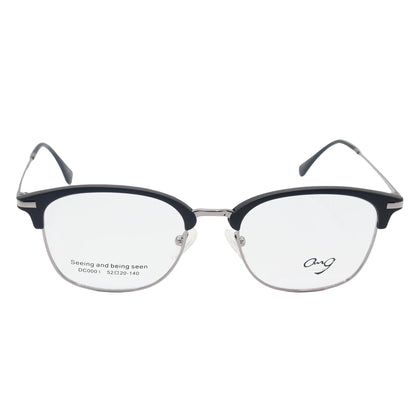 Black and silver oval eyeglasses by CHASHMAY KHAS® with sleek frames, designed for clear vision and stylish appearance.