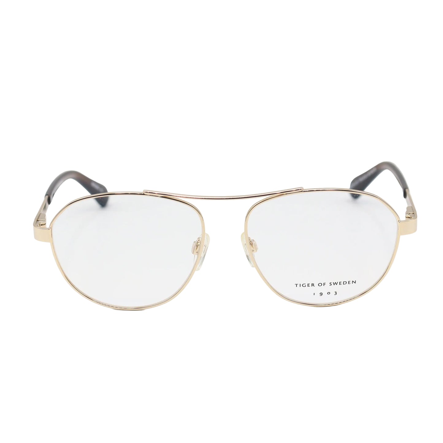 Gold aviator eyeglasses with a premium metal frame from Tiger of Sweden, displayed on a clean background.