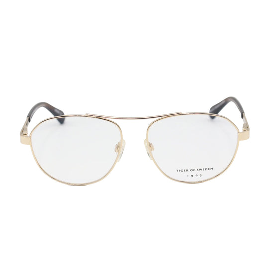 Gold aviator eyeglasses with a premium metal frame from Tiger of Sweden, displayed on a clean background.
