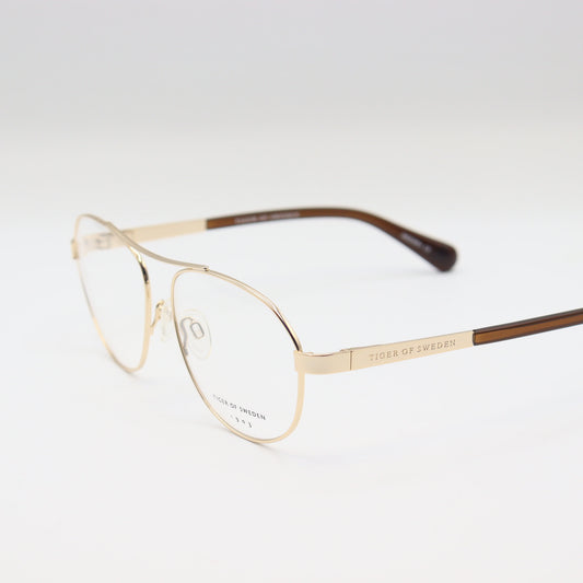 Tiger of Sweden gold aviator eyeglasses with premium metal frame, stylish spectacles for a sophisticated look