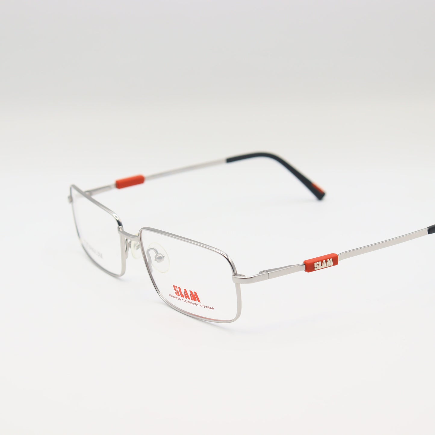 Red and silver CHASHMAY KHAS® rectangular eyeglasses with advanced technology frame for stylish vision correction.