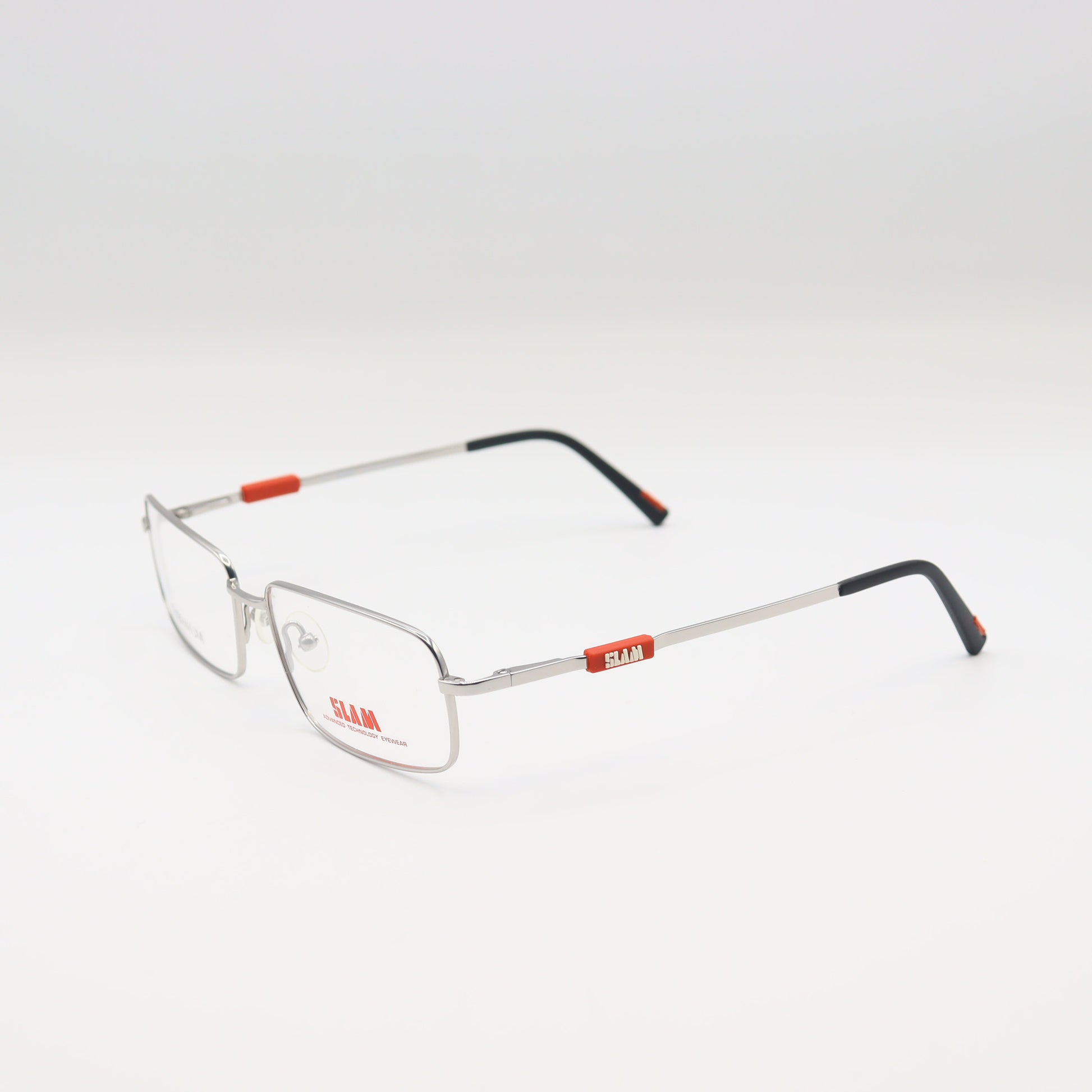 Red and silver rectangular CHASHMAY KHAS® spectacles with advanced technology frame, designed for stylish eye wear.