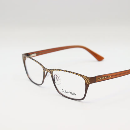 Calvin Klein rectangular eyeglasses with brown zebra print animal pattern frames by CHASHMAY KHAS®