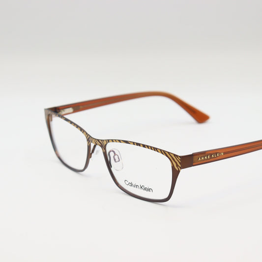 Calvin Klein rectangular eyeglasses with brown zebra print animal pattern frames by CHASHMAY KHAS®