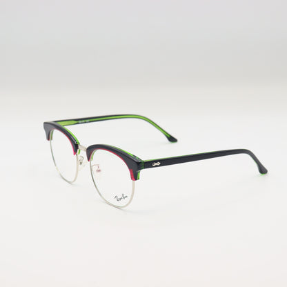 Round tortoiseshell eyeglasses by CHASHMAY KHAS® with classic design and clear lenses, showcasing stylish spectacle frames.
