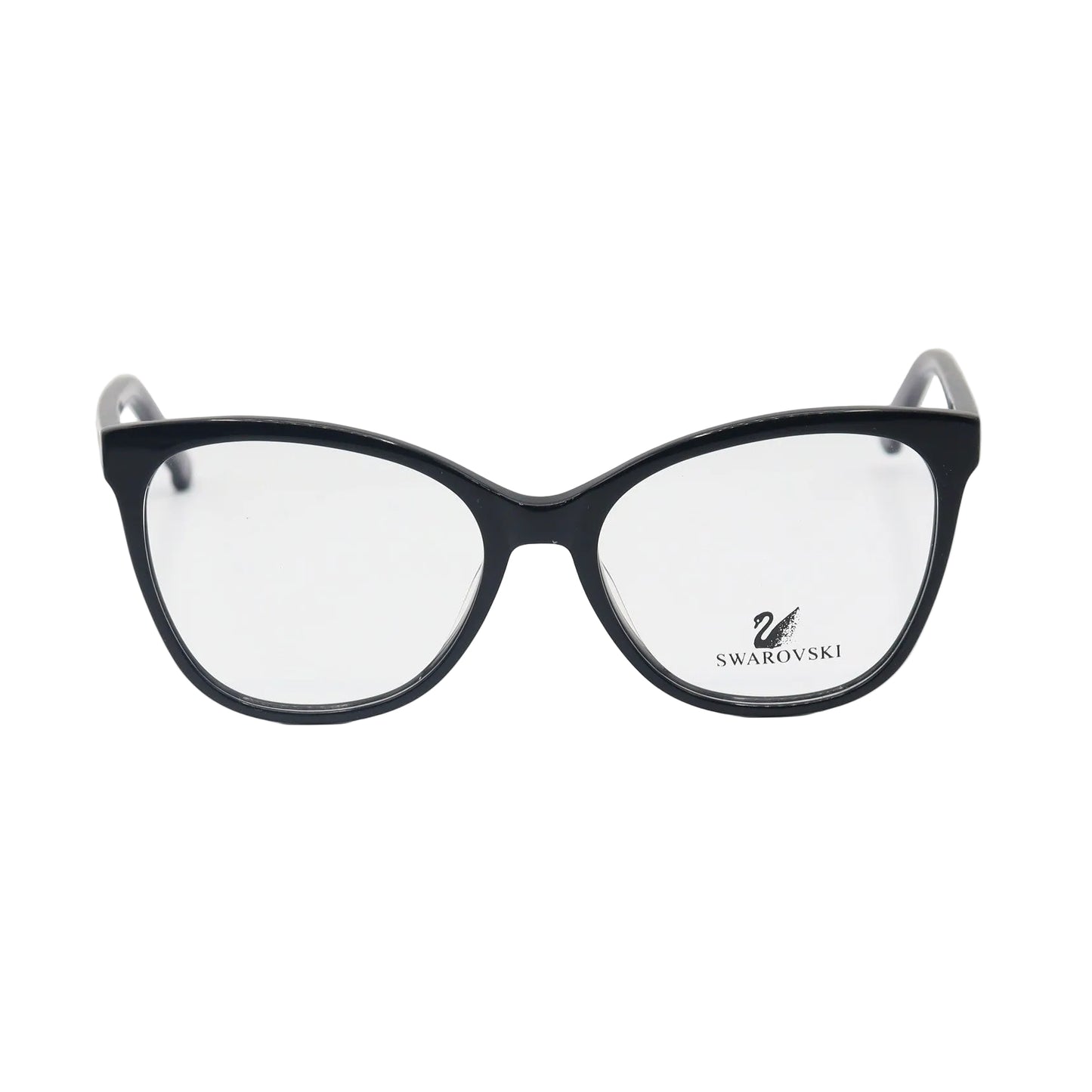 Swarovski black cat-eye eyeglasses by Chashmay Khas featuring elegant crystal accents and a luxurious, stylish design.