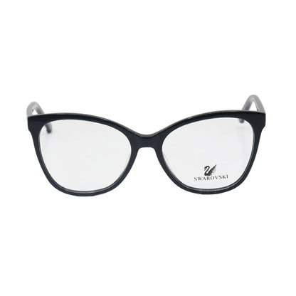 Swarovski black cat-eye eyeglasses by Chashmay Khas featuring elegant crystal accents and a luxurious, stylish design.