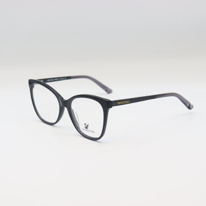 Swarovski black cat-eye eyeglasses by CHASHMAY KHAS® with elegant crystal accents and luxe design.