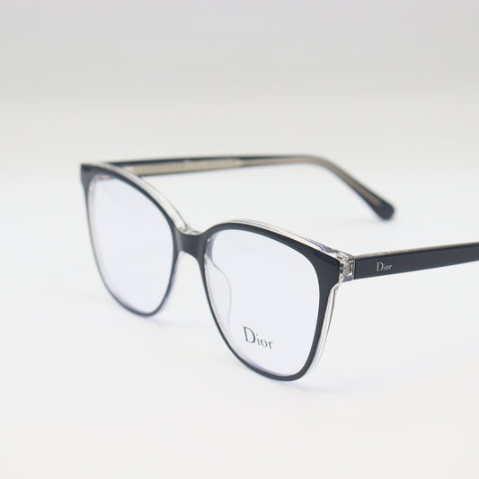 Dior black cat-eye eyeglasses with silver trim, luxury spectacles by CHASHMAY KHAS®, stylish and elegant eyewear.