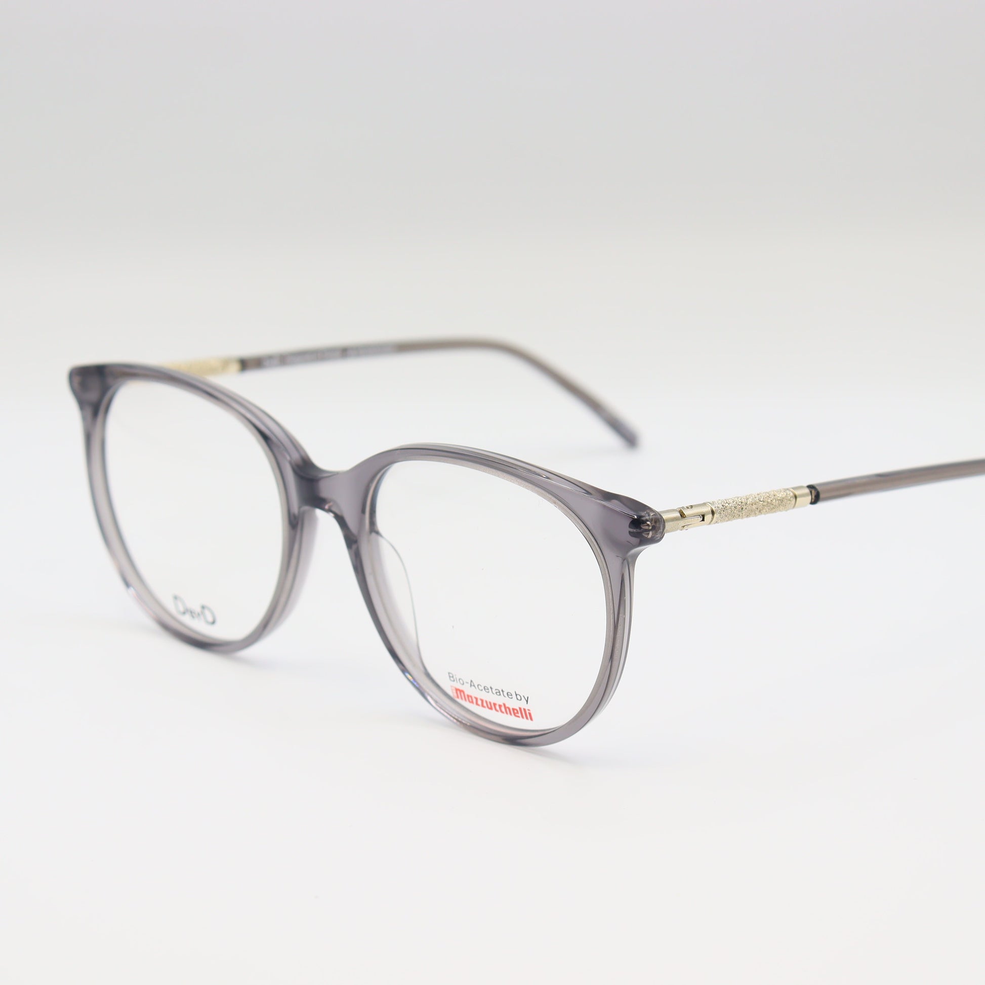 Elegant grey cat-eye bio-acetate glasses by CHASHMAY KHAS® featuring a stylish, vintage-inspired frame for women.