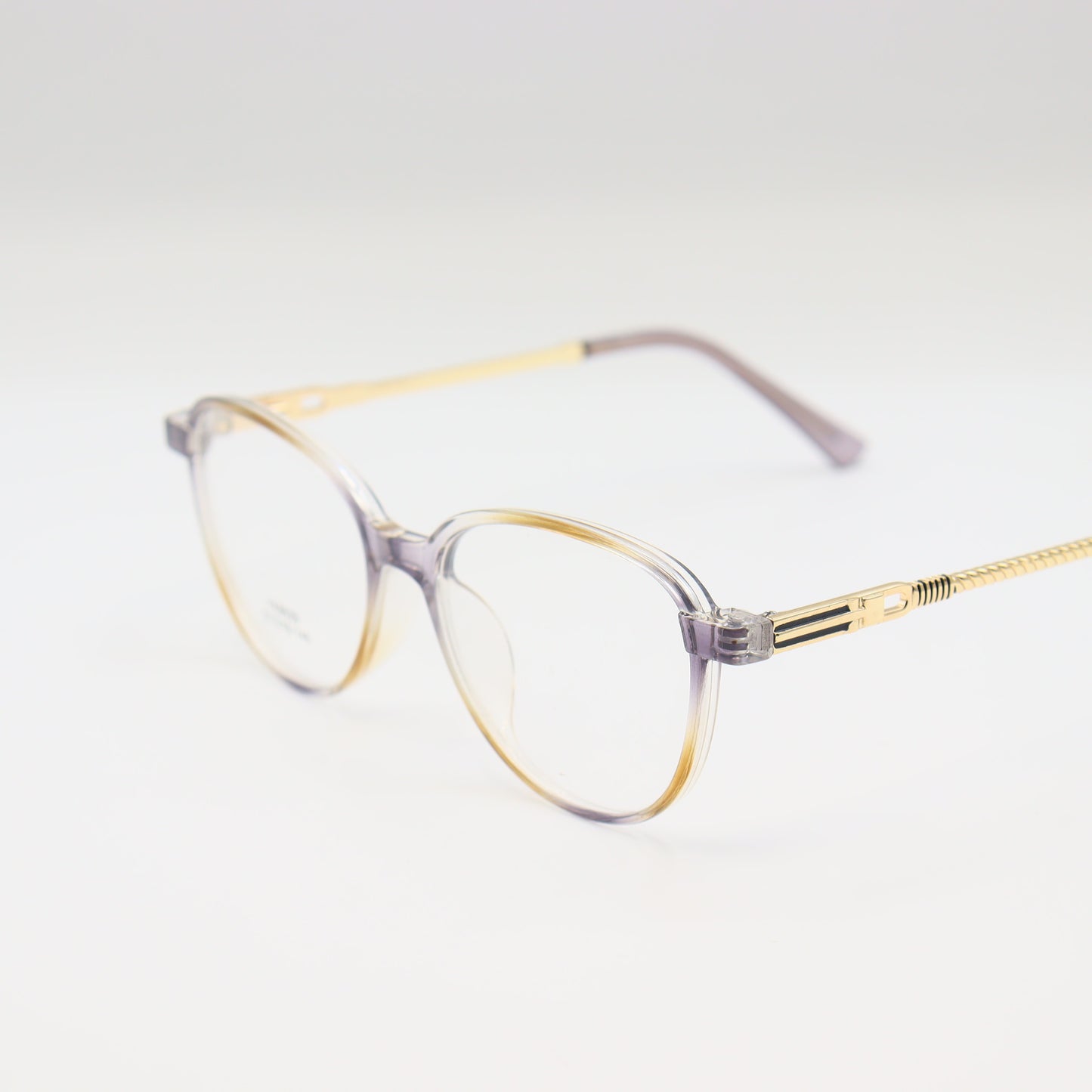 Purple and gold cat-eye acetate eyeglasses by CHASHMAY KHAS® with elegant design, featuring bold frames and clear lenses.