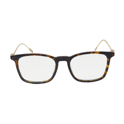 Classic - Tortoise Shell - Square - Eyeglasses | Gold Temple Accent
