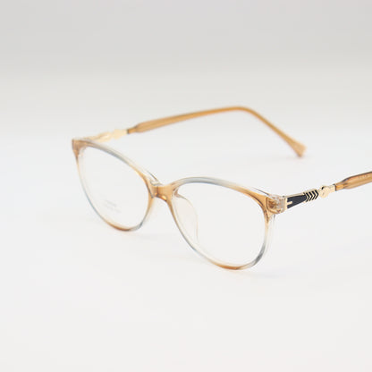 Beige cat-eye CHASHMAY KHAS® spectacles with translucent acetate frame, stylish and lightweight for a fashionable look.