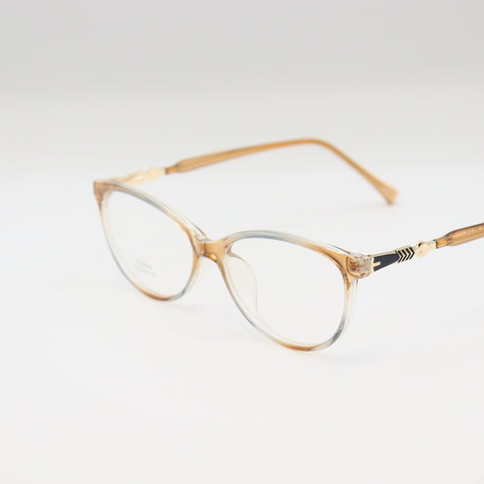 Beige - Cat-Eye - Eyeglasses | Translucent - Acetate Frame - YK6648