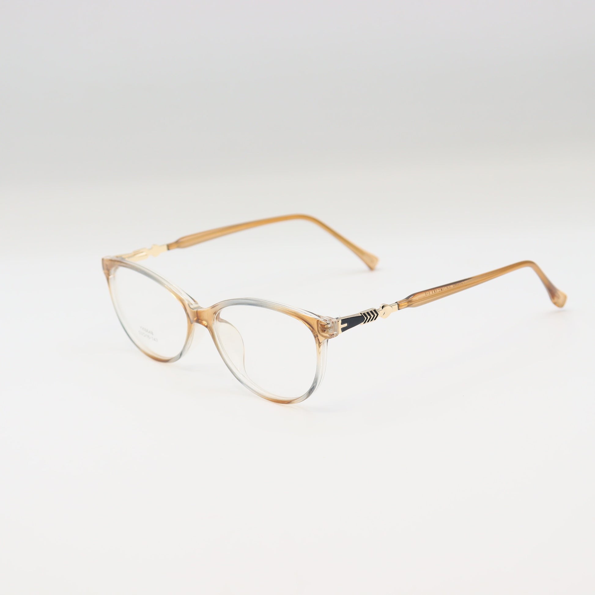 Beige cat-eye spectacles with translucent acetate frame from CHASHMAY KHAS, stylish and lightweight for everyday wear.