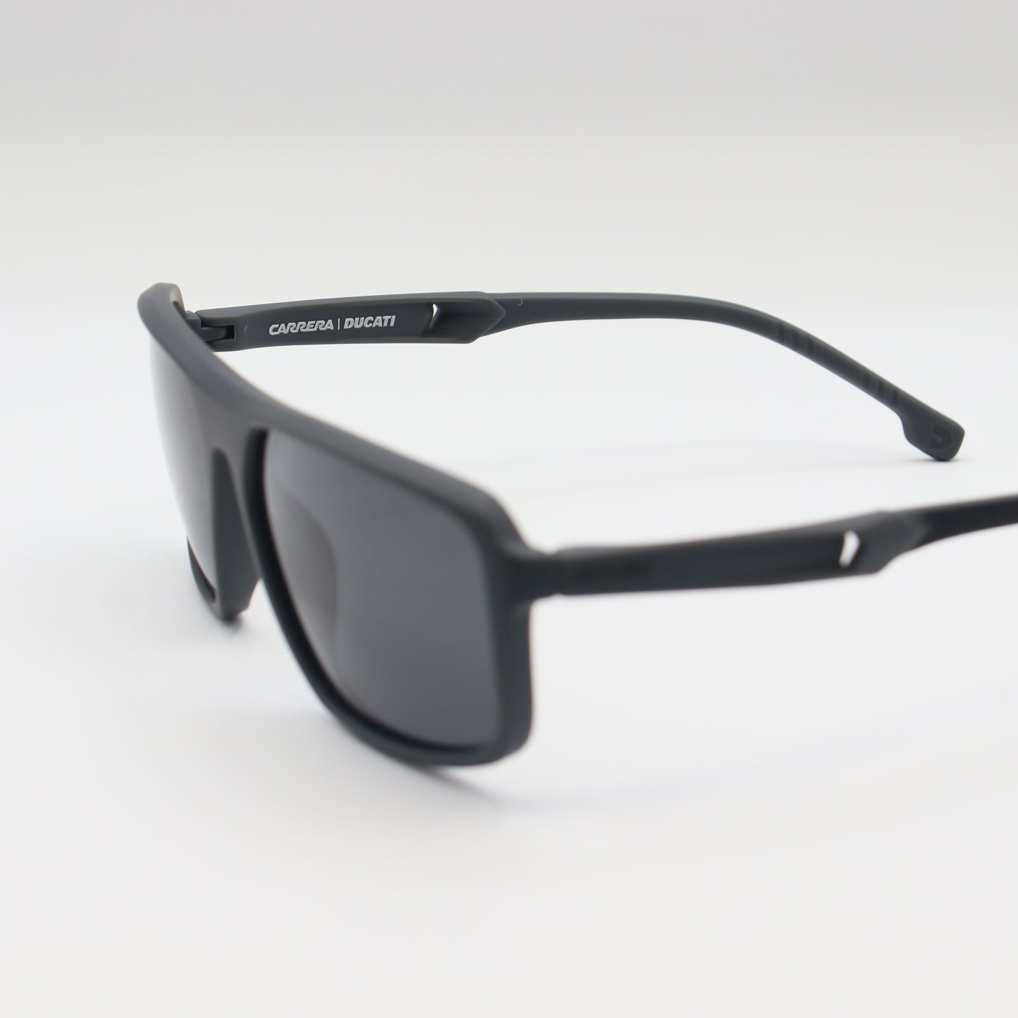 Chashmay Khas® Carrera x Ducati 22079 polarized wraparound sunglasses with sleek black frame and tinted lenses.