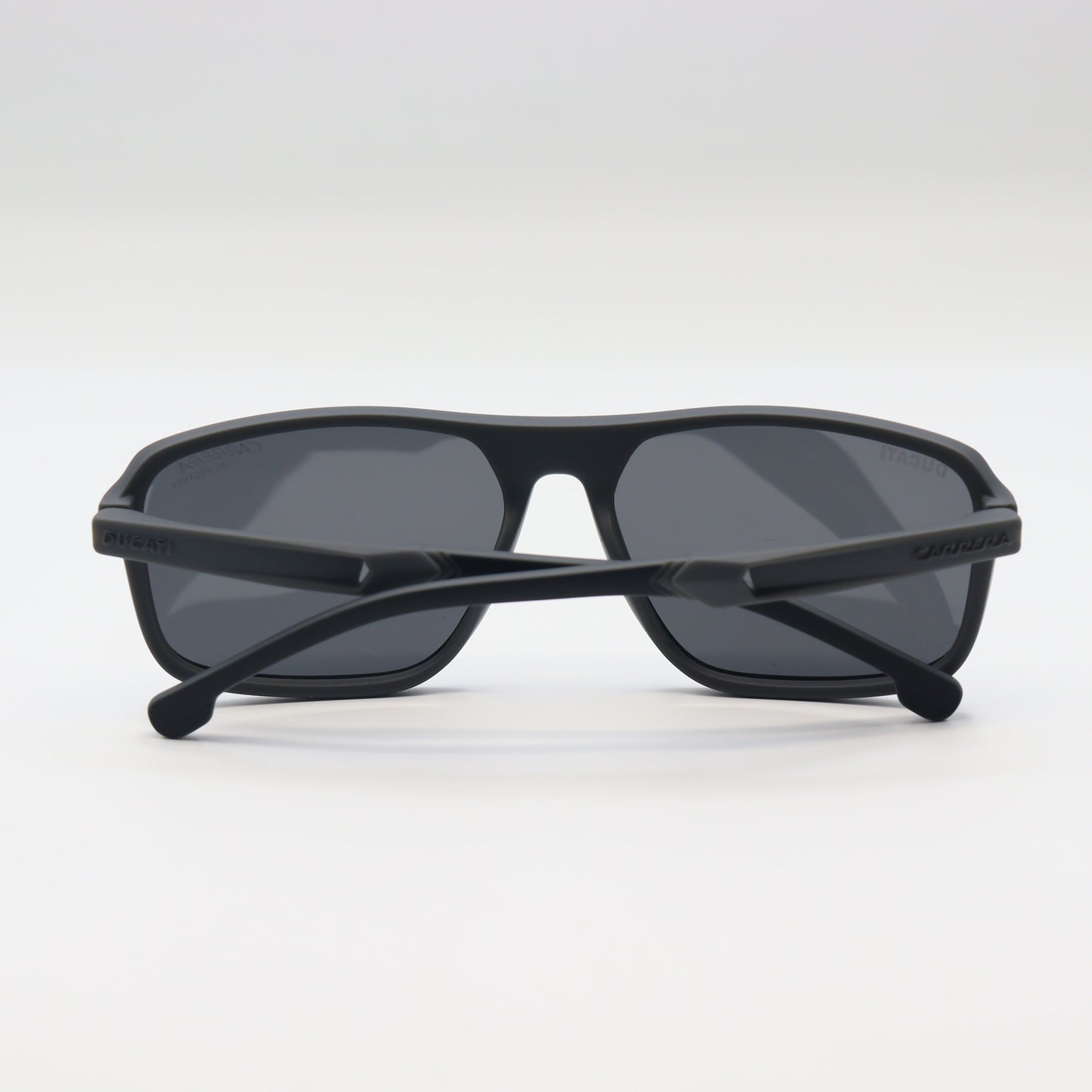 Chashmay Khas® Carrera x Ducati 22079 wraparound polarized sunglasses with sleek black frame and tinted lenses.