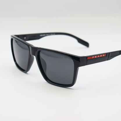 Prada Square sunglasses with matte black frame and polarized lenses, stylish and protective eyewear by CHASHMAY KHAS®