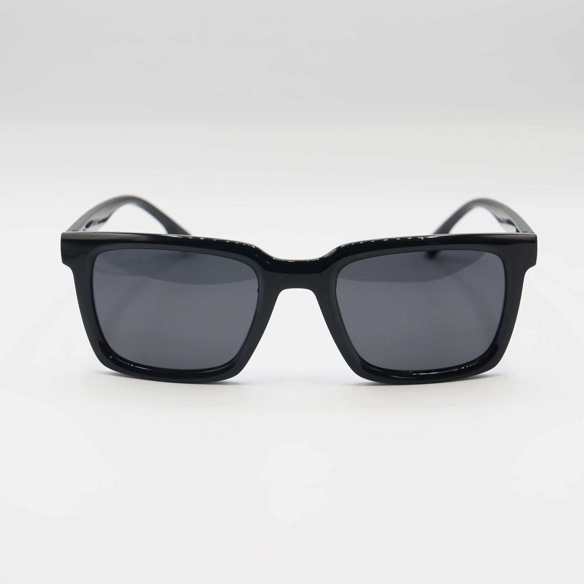 Black Lacoste square sunglasses with lightweight frame and polarized lenses, designed by CHASHMAY KHAS®.