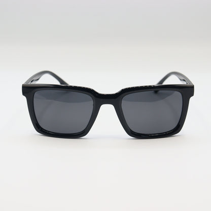 Black Lacoste square sunglasses with lightweight frame and polarized lenses, designed by CHASHMAY KHAS®.