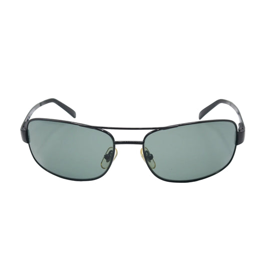 Chashmay Khas rectangular wraparound sunglasses with black frames and tinted lenses, featuring bold design and modern style.