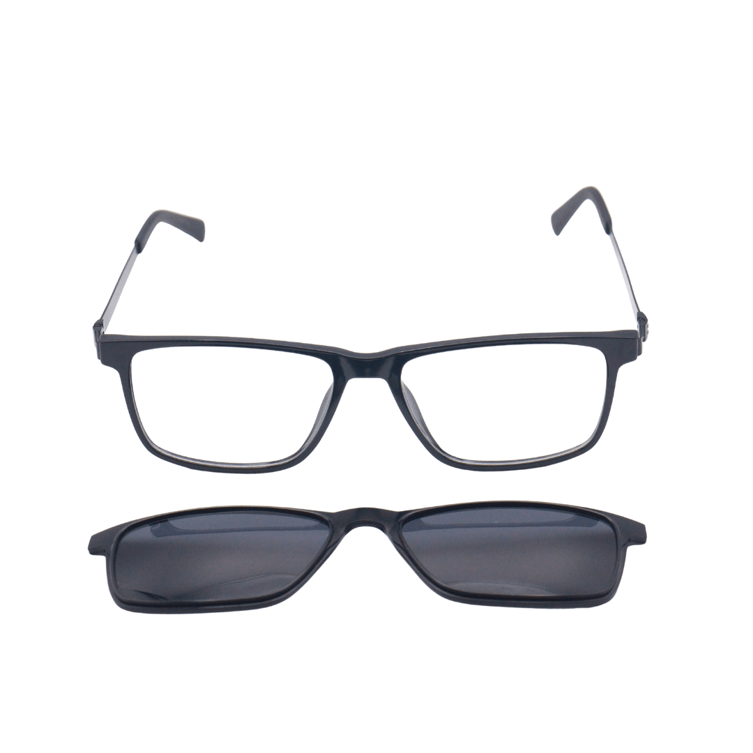 Metallic Black - 2 - in - 1 Magnetic Clip - On - Polarized - Sunglasses - CHASHMAY KHAS® - product_vendor