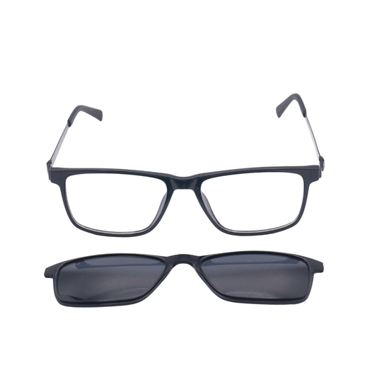 Metallic Black - 2 - in - 1 Magnetic Clip - On - Polarized - Sunglasses - CHASHMAY KHAS® - product_vendor